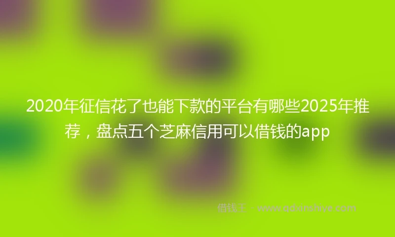 2020年征信花了也能下款的平台有哪些2025年推荐，盘点五个芝麻信用可以借钱的app