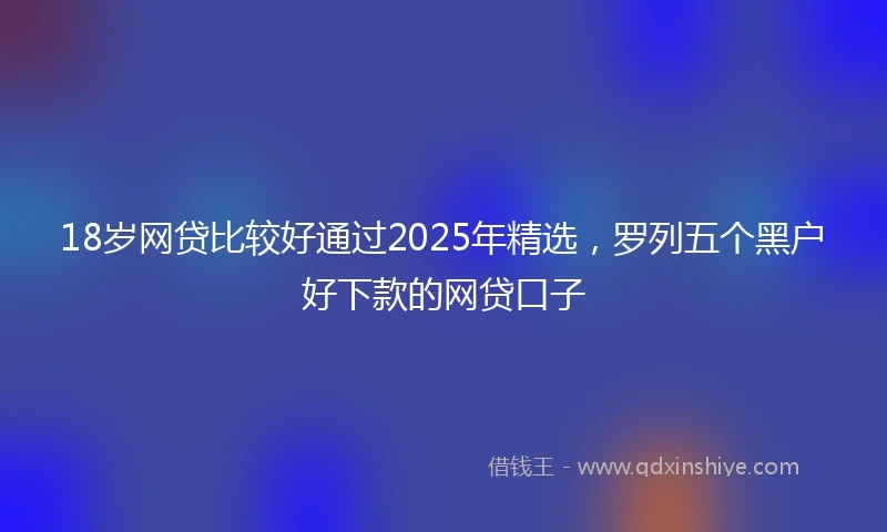 18岁网贷比较好通过2025年精选，罗列五个黑户好下款的网贷口子