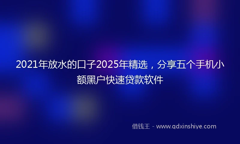2021年放水的口子2025年精选，分享五个手机小额黑户快速贷款软件