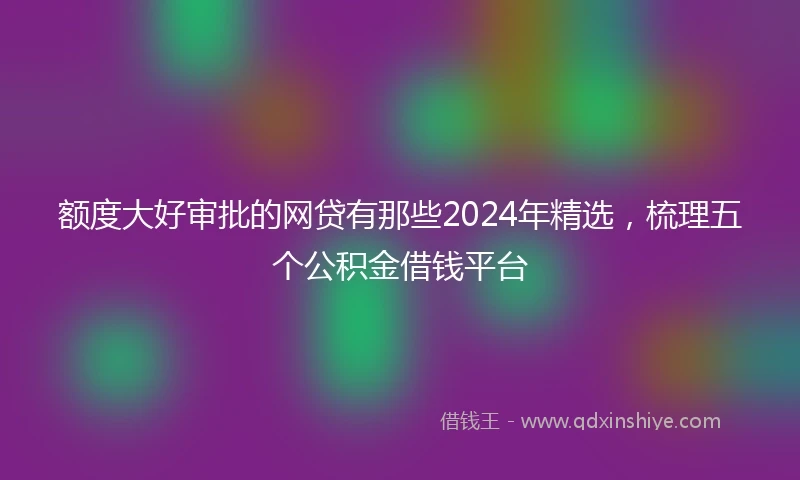 额度大好审批的网贷有那些2024年精选，梳理五个公积金借钱平台