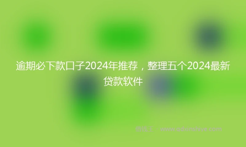 逾期必下款口子2024年推荐，整理五个2024最新贷款软件