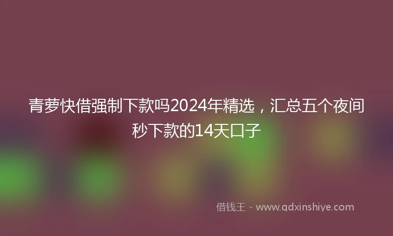 青萝快借强制下款吗2024年精选，汇总五个夜间秒下款的14天口子
