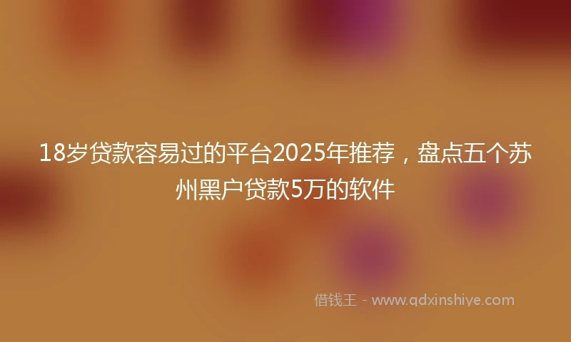 18岁贷款容易过的平台2025年推荐，盘点五个苏州黑户贷款5万的软件