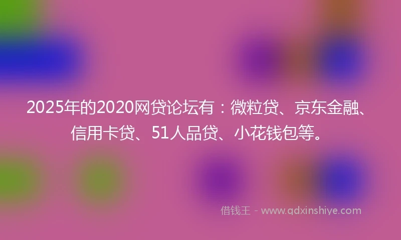 2025年的2020网贷论坛有：微粒贷、京东金融、信用卡贷、51人品贷、小花钱包等。