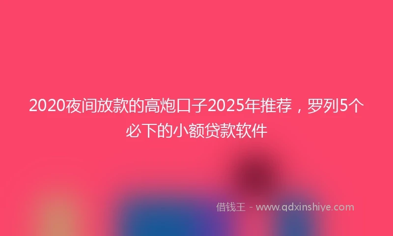 2020夜间放款的高炮口子2025年推荐，罗列5个必下的小额贷款软件