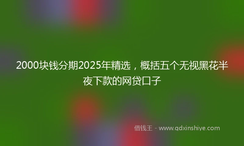 2000块钱分期2025年精选，概括五个无视黑花半夜下款的网贷口子