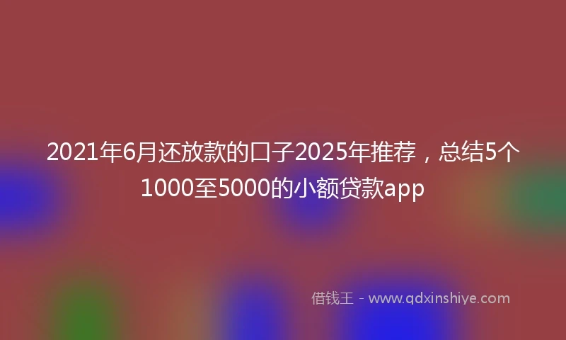 2021年6月还放款的口子2025年推荐，总结5个1000至5000的小额贷款app