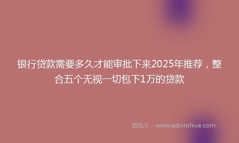 银行贷款需要多久才能审批下来2025年推荐，整合五个无视一切包下1万的贷款