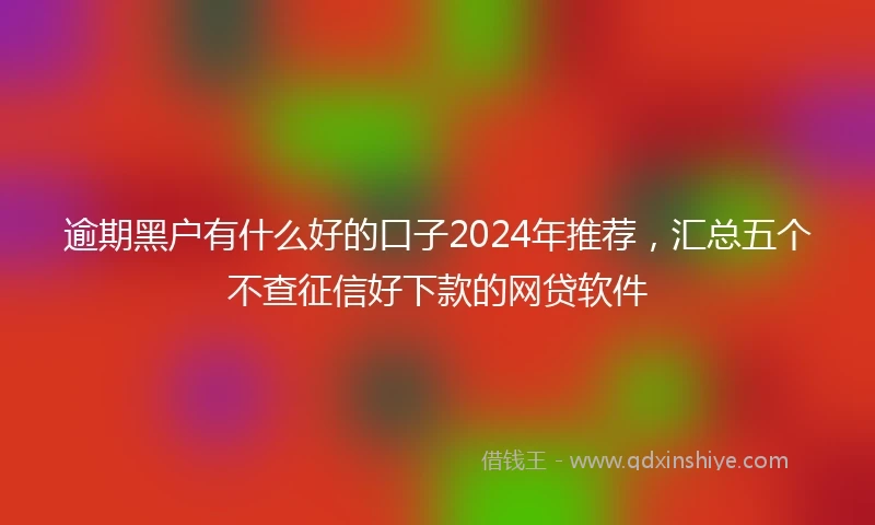 逾期黑户有什么好的口子2024年推荐，汇总五个不查征信好下款的网贷软件