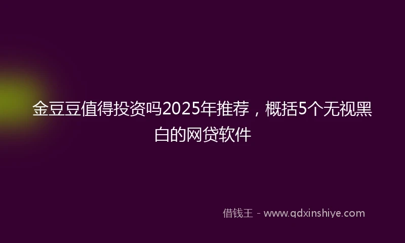 金豆豆值得投资吗2025年推荐，概括5个无视黑白的网贷软件