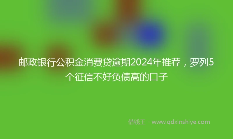 邮政银行公积金消费贷逾期2024年推荐，罗列5个征信不好负债高的口子
