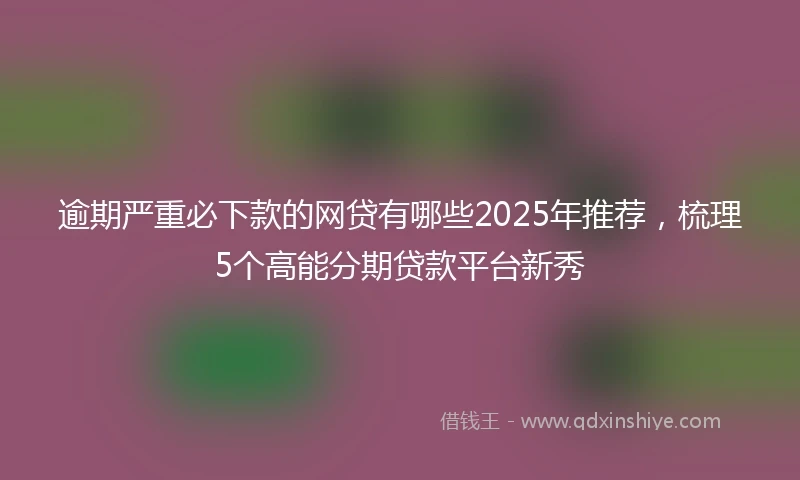 逾期严重必下款的网贷有哪些2025年推荐，梳理5个高能分期贷款平台新秀