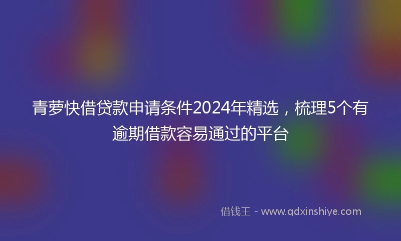 青萝快借贷款申请条件2024年精选，梳理5个有逾期借款容易通过的平台