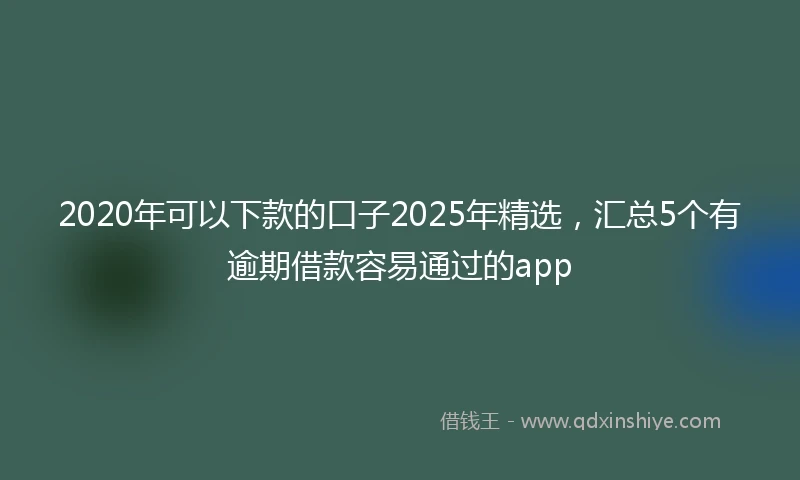 2020年可以下款的口子2025年精选，汇总5个有逾期借款容易通过的app