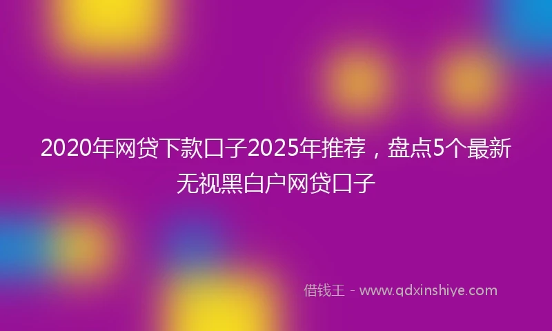 2020年网贷下款口子2025年推荐，盘点5个最新无视黑白户网贷口子