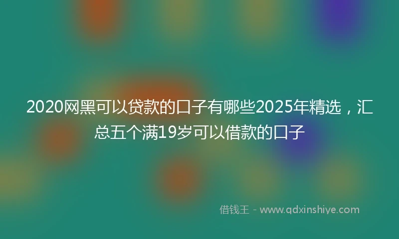 2020网黑可以贷款的口子有哪些2025年精选，汇总五个满19岁可以借款的口子