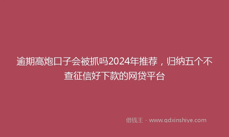 逾期高炮口子会被抓吗2024年推荐，归纳五个不查征信好下款的网贷平台