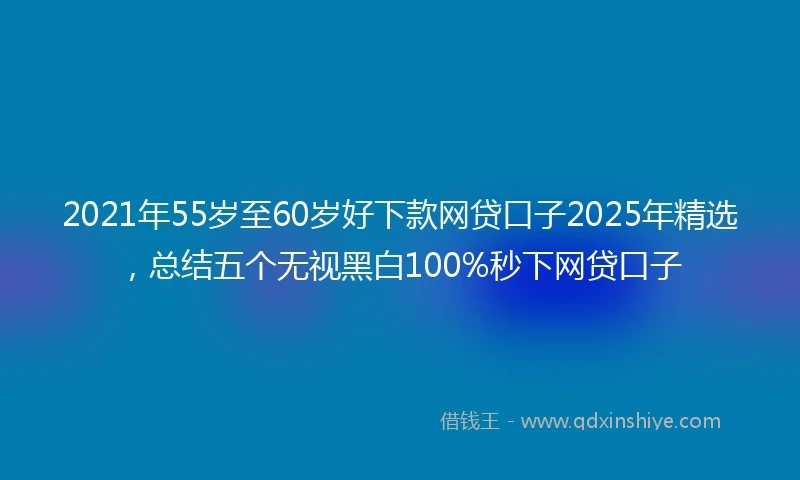 2021年55岁至60岁好下款网贷口子2025年精选，总结五个无视黑白100%秒下网贷口子