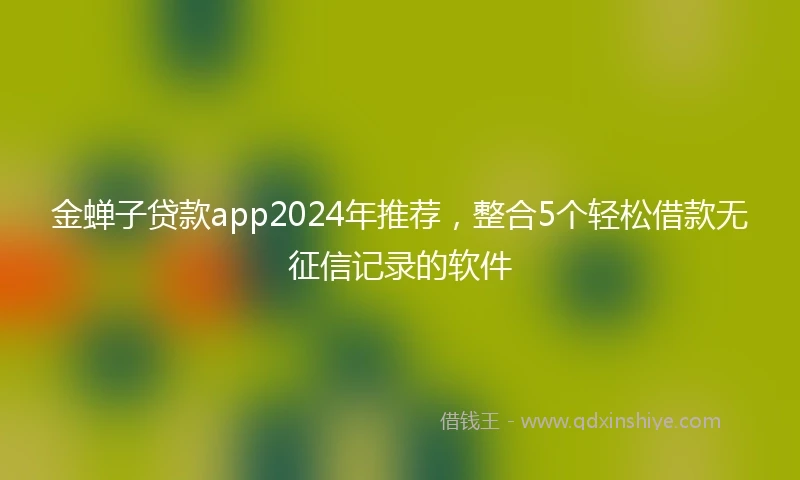 金蝉子贷款app2024年推荐，整合5个轻松借款无征信记录的软件