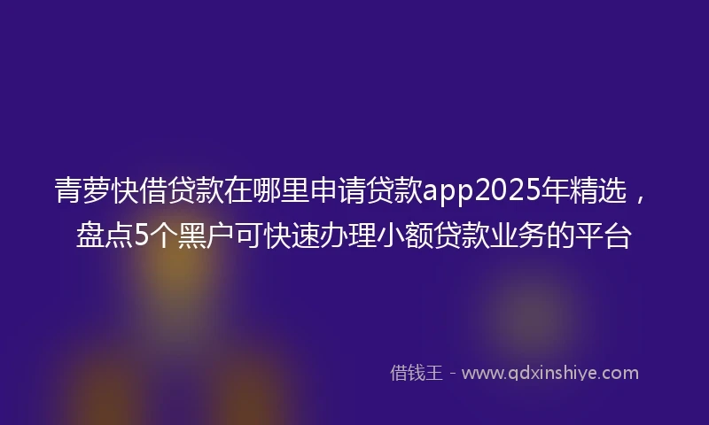青萝快借贷款在哪里申请贷款app2025年精选，盘点5个黑户可快速办理小额贷款业务的平台
