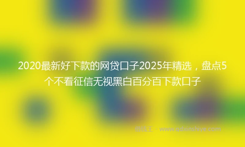 2020最新好下款的网贷口子2025年精选，盘点5个不看征信无视黑白百分百下款口子