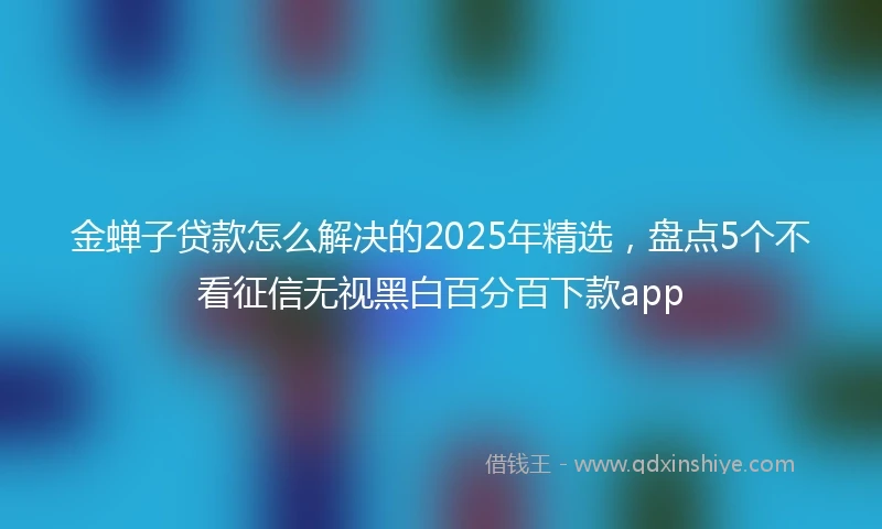 金蝉子贷款怎么解决的2025年精选，盘点5个不看征信无视黑白百分百下款app