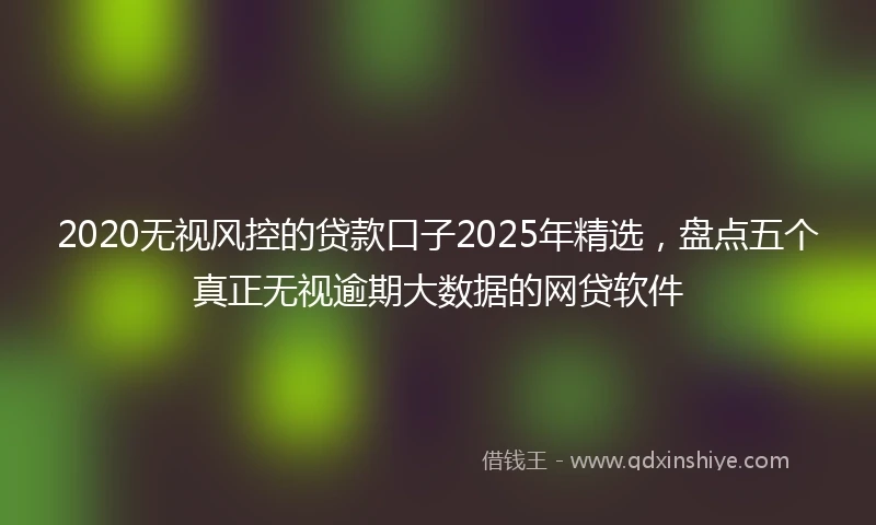 2020无视风控的贷款口子2025年精选，盘点五个真正无视逾期大数据的网贷软件