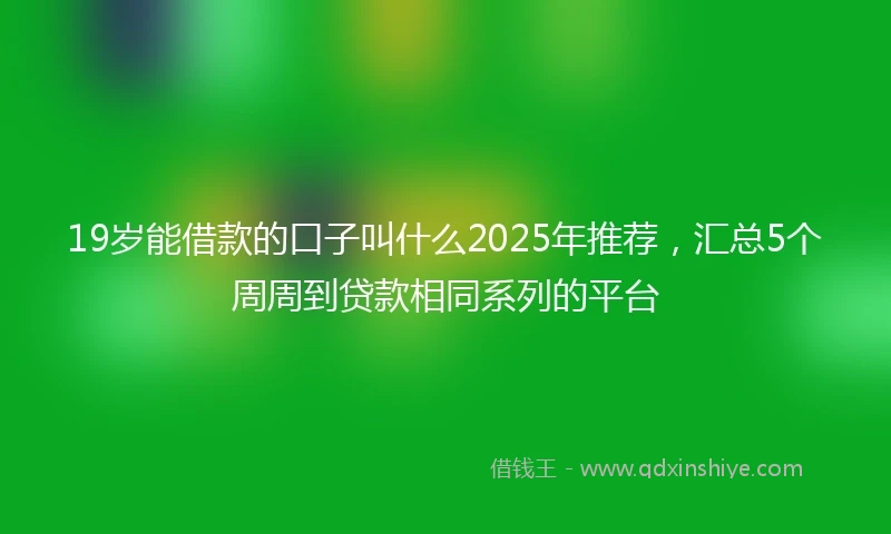 19岁能借款的口子叫什么2025年推荐，汇总5个周周到贷款相同系列的平台