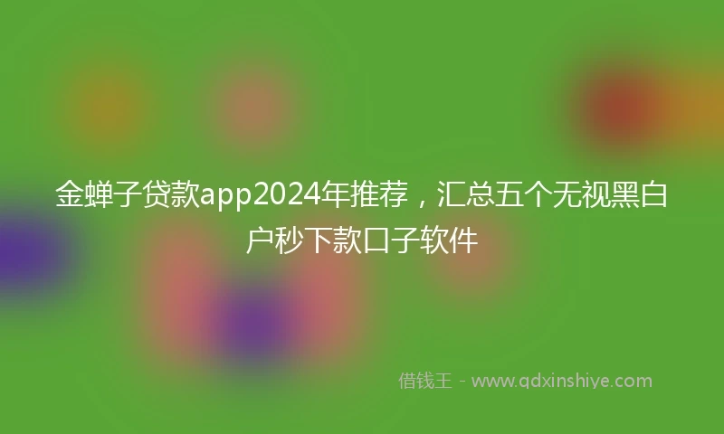 金蝉子贷款app2024年推荐，汇总五个无视黑白户秒下款口子软件