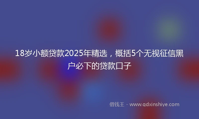 18岁小额贷款2025年精选，概括5个无视征信黑户必下的贷款口子