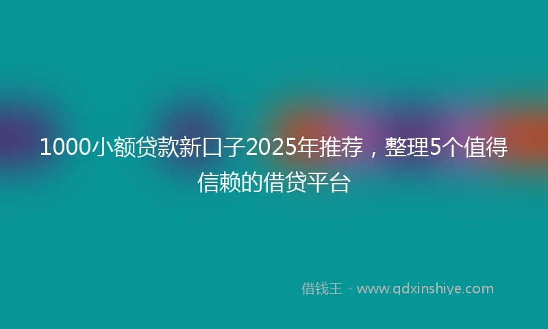 1000小额贷款新口子2025年推荐，整理5个值得信赖的借贷平台
