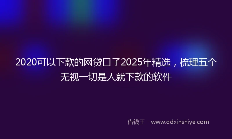 2020可以下款的网贷口子2025年精选，梳理五个无视一切是人就下款的软件