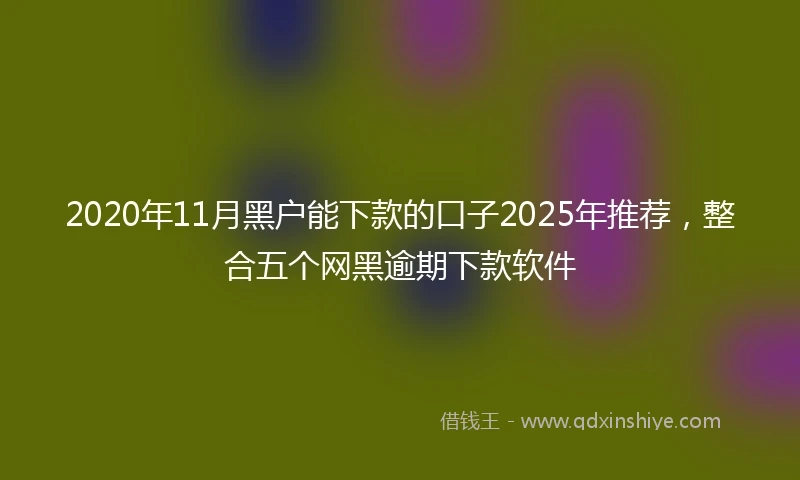 2020年11月黑户能下款的口子2025年推荐，整合五个网黑逾期下款软件