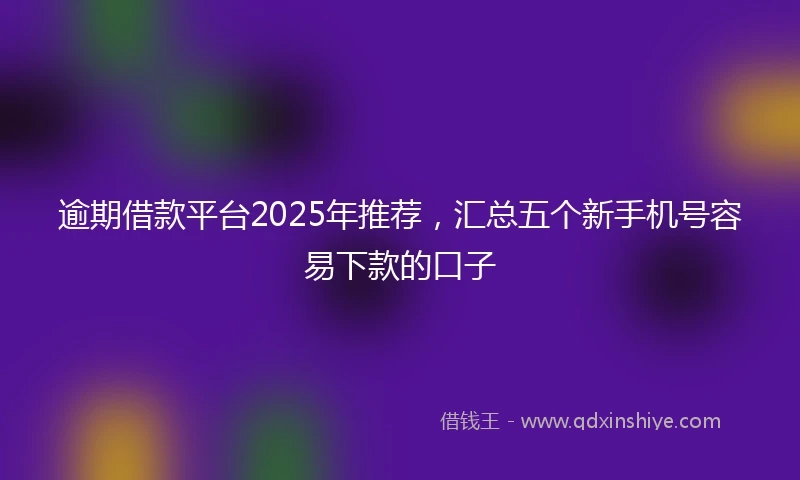 逾期借款平台2025年推荐，汇总五个新手机号容易下款的口子