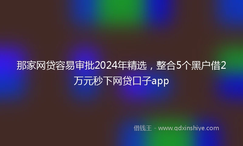 那家网贷容易审批2024年精选，整合5个黑户借2万元秒下网贷口子app