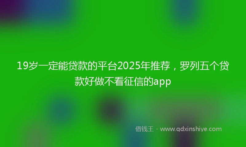 19岁一定能贷款的平台2025年推荐，罗列五个贷款好做不看征信的app