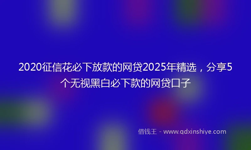 2020征信花必下放款的网贷2025年精选，分享5个无视黑白必下款的网贷口子