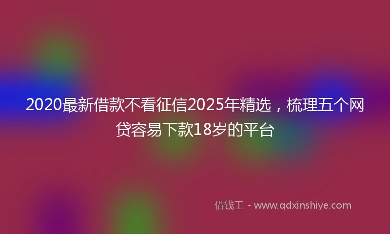 2020最新借款不看征信2025年精选，梳理五个网贷容易下款18岁的平台