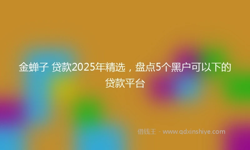 金蝉子 贷款2025年精选，盘点5个黑户可以下的贷款平台