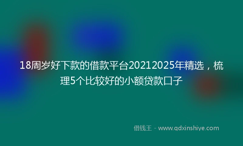 18周岁好下款的借款平台20212025年精选，梳理5个比较好的小额贷款口子