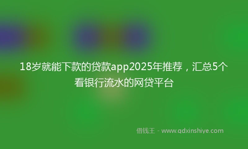 18岁就能下款的贷款app2025年推荐，汇总5个看银行流水的网贷平台