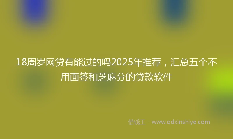 18周岁网贷有能过的吗2025年推荐，汇总五个不用面签和芝麻分的贷款软件