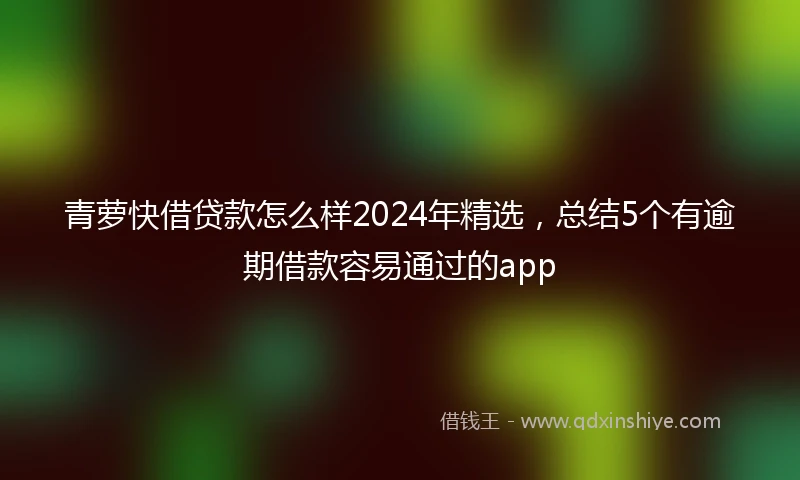 青萝快借贷款怎么样2024年精选，总结5个有逾期借款容易通过的app