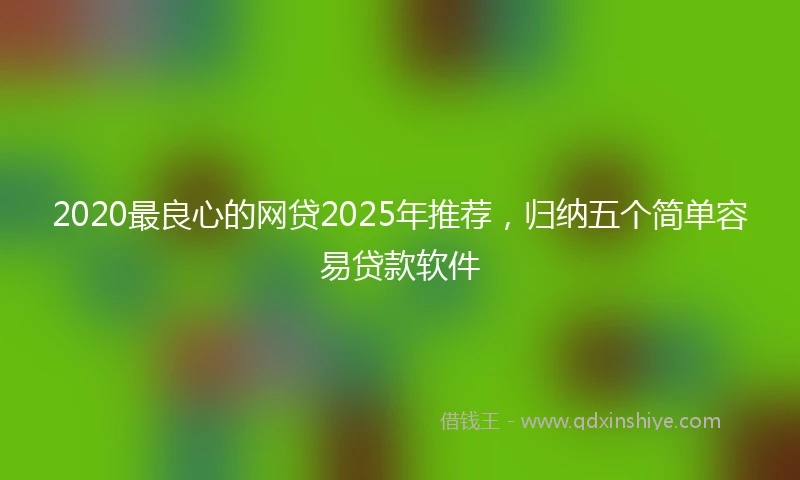 2020最良心的网贷2025年推荐，归纳五个简单容易贷款软件