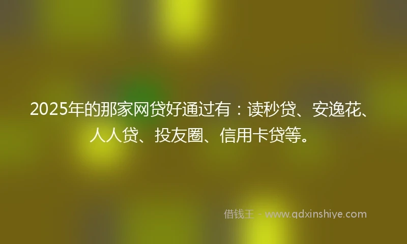 2025年的那家网贷好通过有：读秒贷、安逸花、人人贷、投友圈、信用卡贷等。