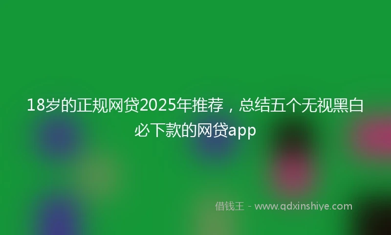 18岁的正规网贷2025年推荐，总结五个无视黑白必下款的网贷app