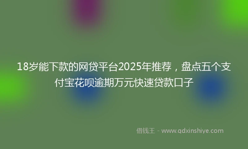18岁能下款的网贷平台2025年推荐，盘点五个支付宝花呗逾期万元快速贷款口子