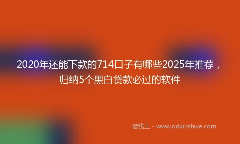 2020年还能下款的714口子有哪些2025年推荐，归纳5个黑白贷款必过的软件