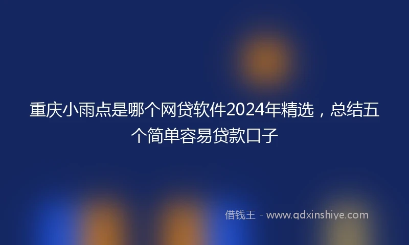 重庆小雨点是哪个网贷软件2024年精选，总结五个简单容易贷款口子