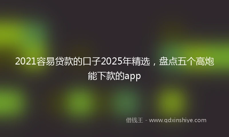 2021容易贷款的口子2025年精选，盘点五个高炮能下款的app